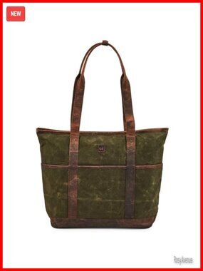 Waxed Canvas Leather Tote Bag Large Work Shoulder Handbag